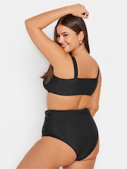Yours Curve Black Chain Detail Bikini Top - Image 4 of 6