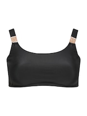 Yours Curve Black Chain Detail Bikini Top - Image 5 of 6