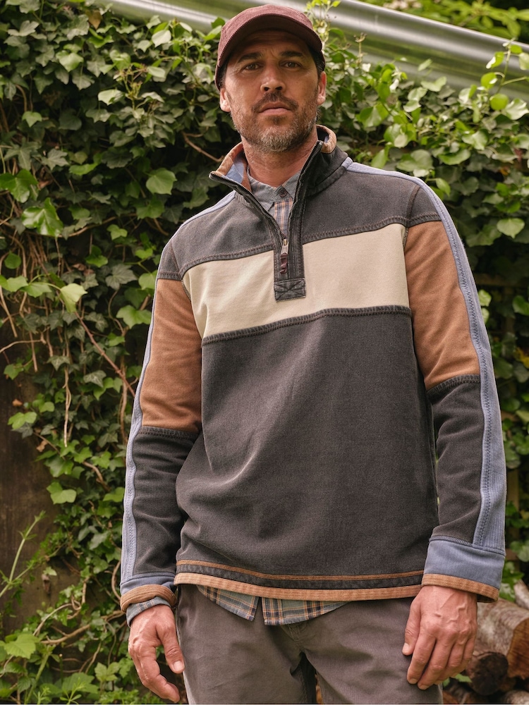 FatFace Airlie Washed Black Panel Sweatshirt - Image 1 of 7 FatFace Airlie Washed Black Panel Sweatshirt - Image 1 of 7
