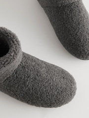 Charcoal Grey Borg Boot Slippers - Image 3 of 5