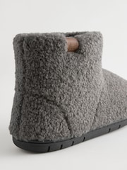 Charcoal Grey Borg Boot Slippers - Image 5 of 5