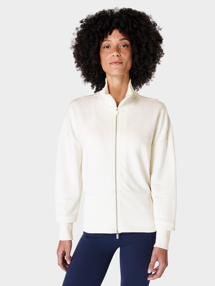 Sweaty Betty Lily White After Class Zip Up Top - Image 3 of 8