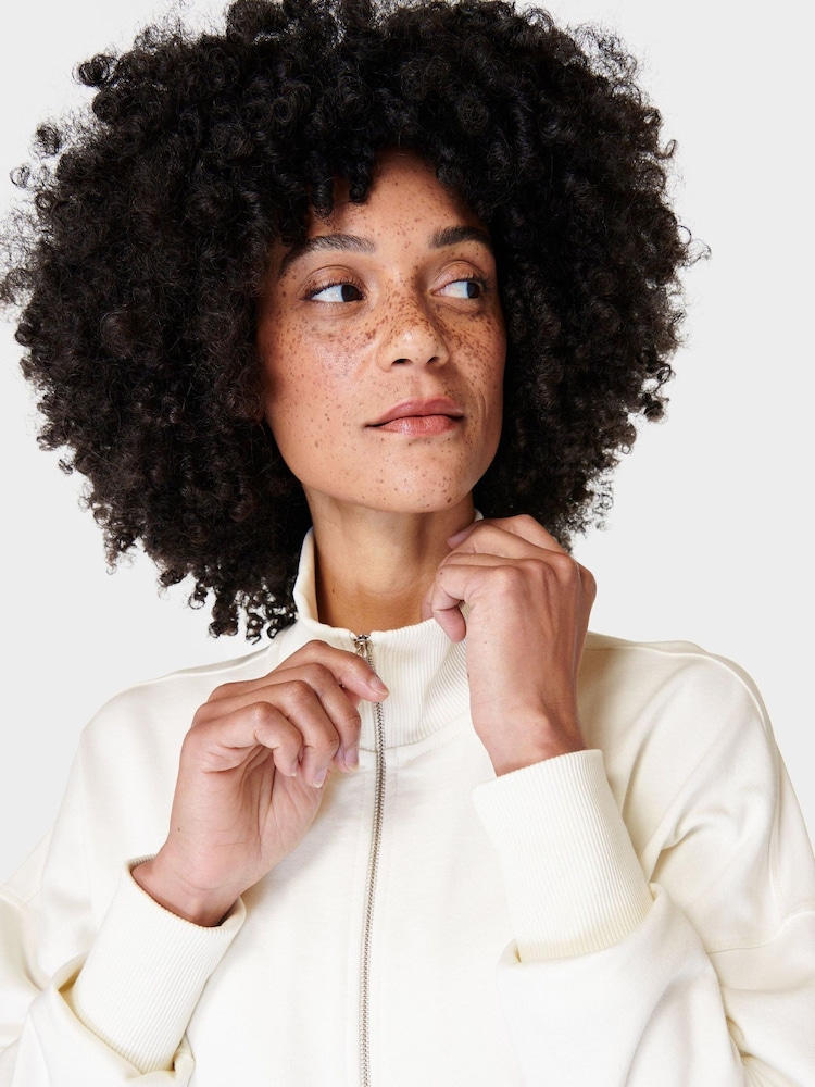 Sweaty Betty Lily White After Class Zip Up Top - Image 7 of 8