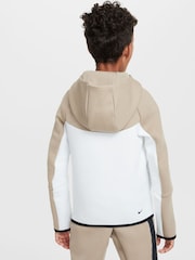 БежевыйБелый - Толстовка с капюшоном Nike BeigeWhite Tech Fleece Zip Up - Изображение 2 из 8