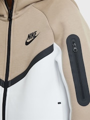 БежевыйБелый - Толстовка с капюшоном Nike BeigeWhite Tech Fleece Zip Up - Изображение 7 из 8