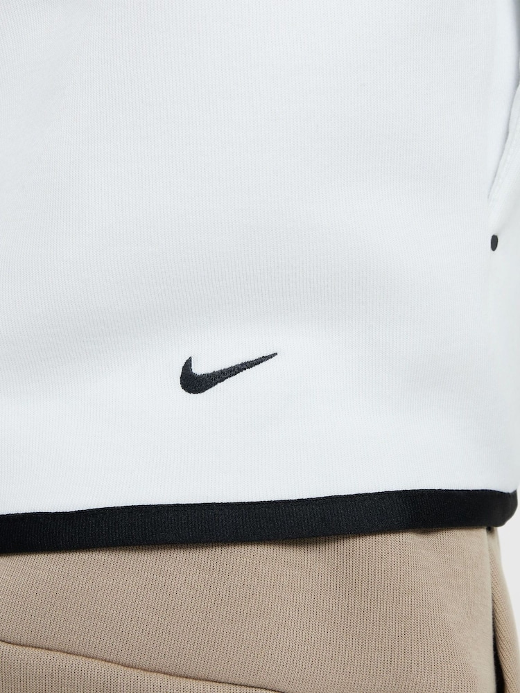 БежевыйБелый - Толстовка с капюшоном Nike BeigeWhite Tech Fleece Zip Up - Изображение 8 из 8