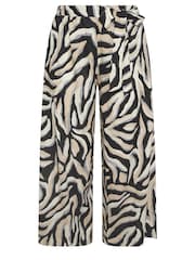 Yours Curve Black Shirred Waist Wide Leg Trousers - Image 6 of 6