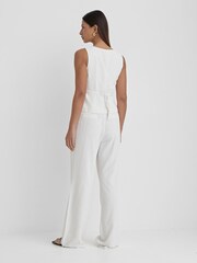 4th & Reckless White Kadaya Pinstripe Linen Waistcoat - Image 2 of 5