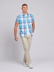 U.S. Polo Assn. Blue Mens Short Sleeve 100% Cotton Check Shirt - Image 3 of 8
