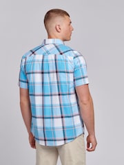 U.S. Polo Assn. Blue Mens Short Sleeve 100% Cotton Check Shirt - Image 4 of 8