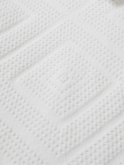 Reiss Optic White Lupton Cotton Textured Press-Stud Polo Shirt - Image 6 of 6