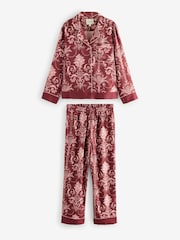 Laura Ashley Burgundy Red Josette Button Through Pyjamas - Image 1 of 7