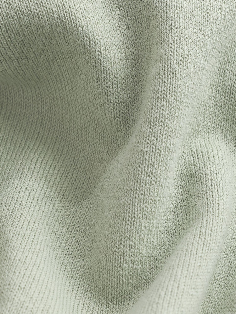 Light Green Regular Fit Knitted Long Sleeve Polo Shirt - Image 6 of 7