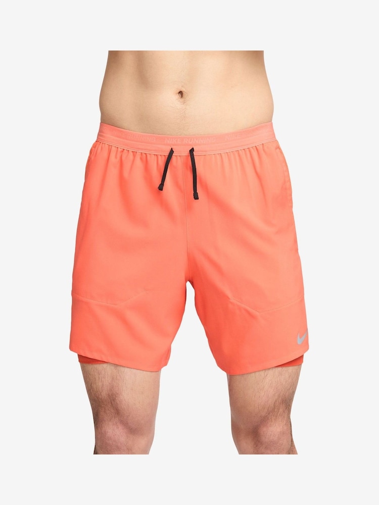 Nike Mango/Black Dri-FIT Stride 7 Inch 2-In-1 Running Shorts - Image 1 of 4