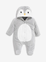 JoJo Maman Bébé Grey Penguin Pramsuit - Image 3 of 3