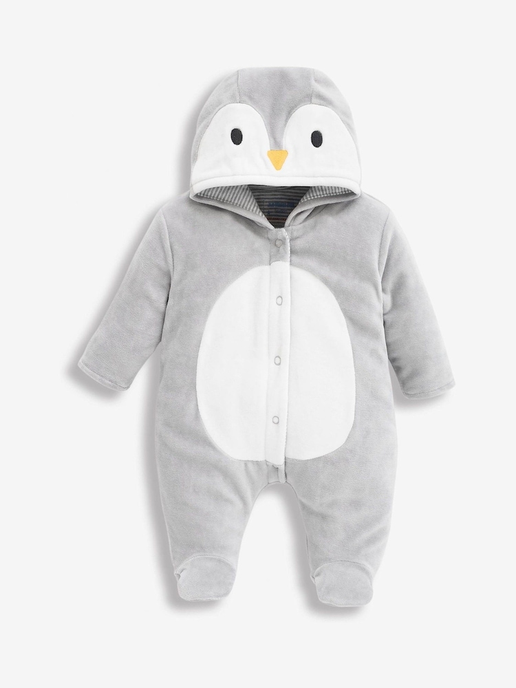 JoJo Maman Bébé Grey Penguin Pramsuit - Image 3 of 3