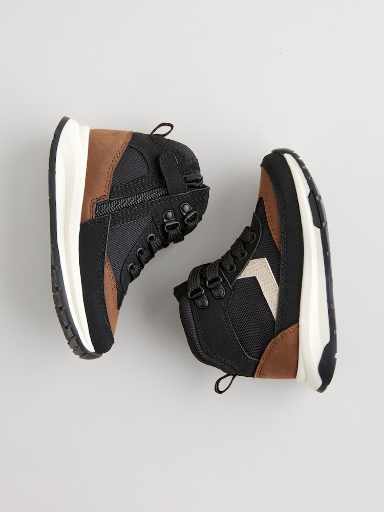 Black Water Repellant Zip Walker Boots - Image 3 of 3