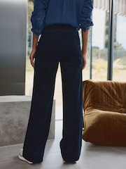 Navy Premium Cord Wide Leg Trousers - Image 2 of 7