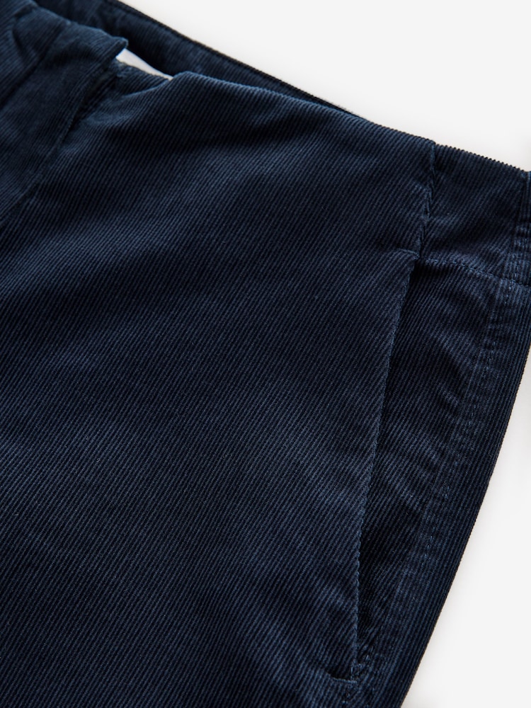 Navy Premium Cord Wide Leg Trousers - Image 7 of 7