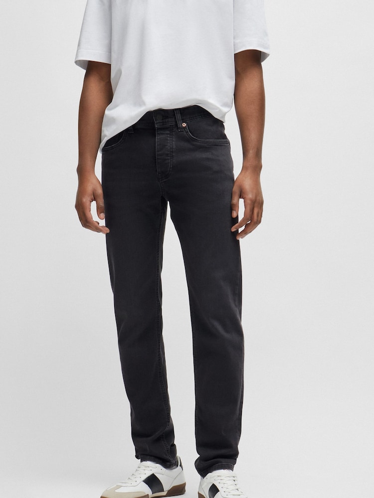 BOSS Black Wash Regular Fit Taper Comfort Stretch Denim Jeans - Image 1 of 4