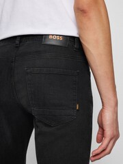 BOSS Black Wash Regular Fit Taper Comfort Stretch Denim Jeans - Image 4 of 4