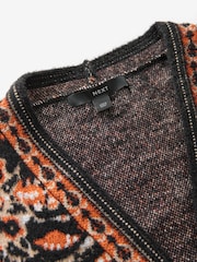 Black Sleeveless Pattern Graphic Knitted Waistcoat - Image 8 of 8