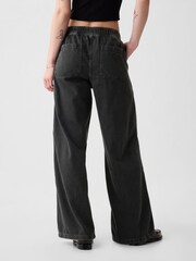 Gap Black High Waisted Wide Leg Utility Easy Jeans - Image 3 of 7