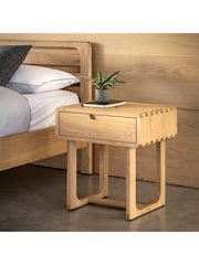 Gallery Home Natural Neston 1 Drawer Bedside Table - Image 1 of 7