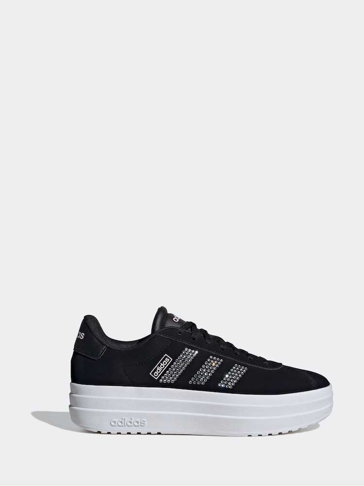 adidas Black/Pink VL Court Bold Trainers - Image 1 of 8