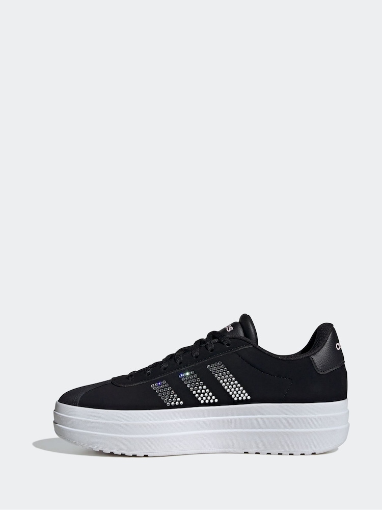 adidas Black/Pink VL Court Bold Trainers - Image 2 of 8