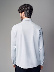 Grey Long Sleeve Smart Button Neck Polo Shirt - Image 3 of 8