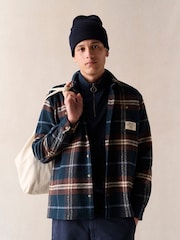 Barbour® Navy Relaxed Fit Coldfall 100% Cotton Check Shirt - Image 1 of 5