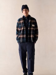 Barbour® Navy Relaxed Fit Coldfall 100% Cotton Check Shirt - Image 2 of 5