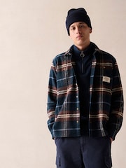 Barbour® Navy Relaxed Fit Coldfall 100% Cotton Check Shirt - Image 3 of 5