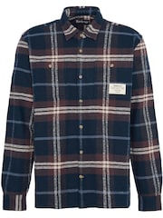 Barbour® Navy Relaxed Fit Coldfall 100% Cotton Check Shirt - Image 5 of 5