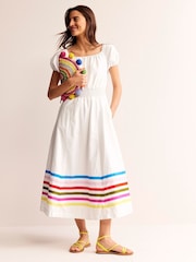 Boden White 100% Cotton Carla Linen Short Dress - Image 1 of 4