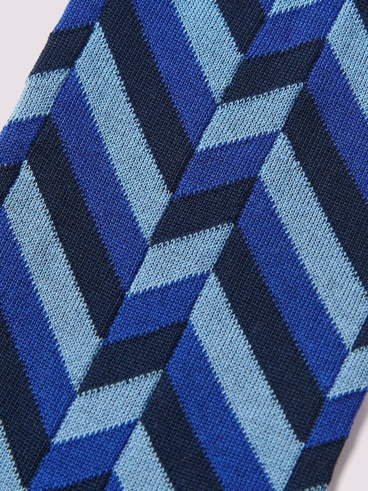 Duchamp Blue Mens Herringbone Socks 2 Pack - Image 3 of 3