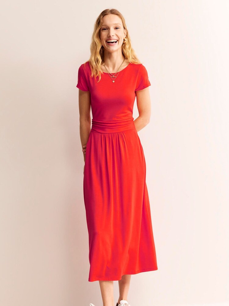 Boden Red Petite Amelie Jersey Midi Dress - Image 1 of 5