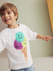 White Ice Cream Short Sleeve Character T-Shirt (3mths-7yrs) - Image 1 of 6