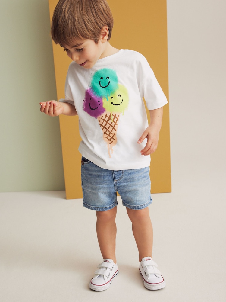 White Ice Cream Short Sleeve Character T-Shirt (3mths-7yrs) - Image 2 of 6