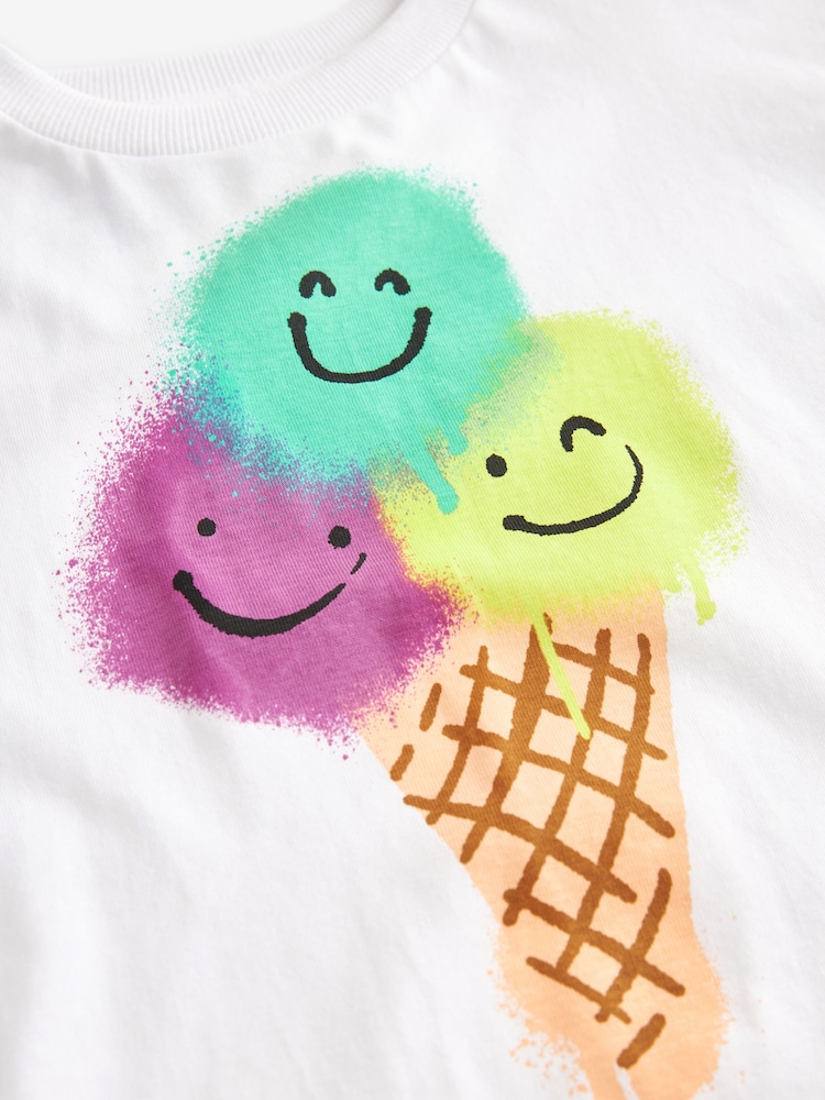 White Ice Cream Short Sleeve Character T-Shirt (3mths-7yrs) - Image 6 of 6