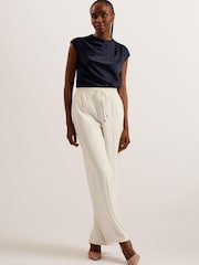 Ted Baker Blue Misrina Draped Neck Woven Top - Image 3 of 6
