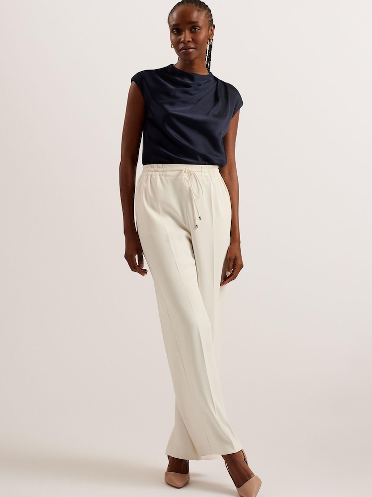 Ted Baker Blue Misrina Draped Neck Woven Top - Image 3 of 6