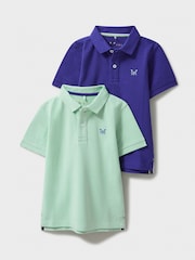 zelena - Crew Clothing 100% bombažna polo majica 2 komplet - Slika 1 iz 3