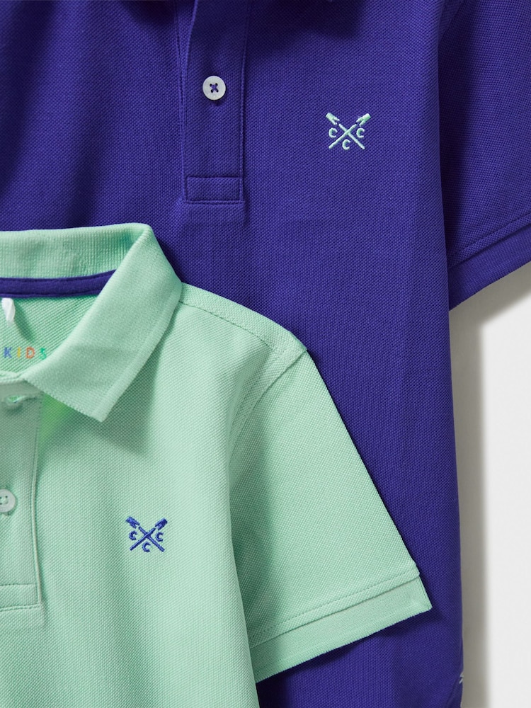 zelena - Crew Clothing 100% bombažna polo majica 2 komplet - Slika 3 iz 3