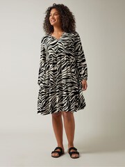 Evans Curve Tiered Zebra Print Dress - Image 3 of 6