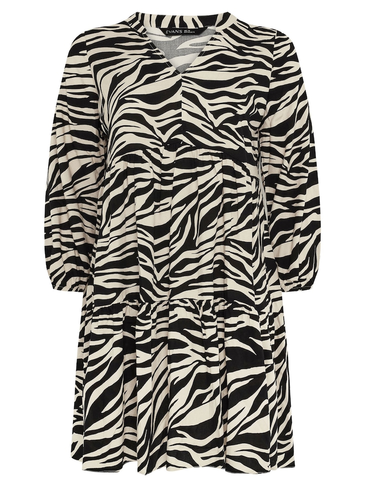 Evans Curve Tiered Zebra Print Dress - Image 6 of 6