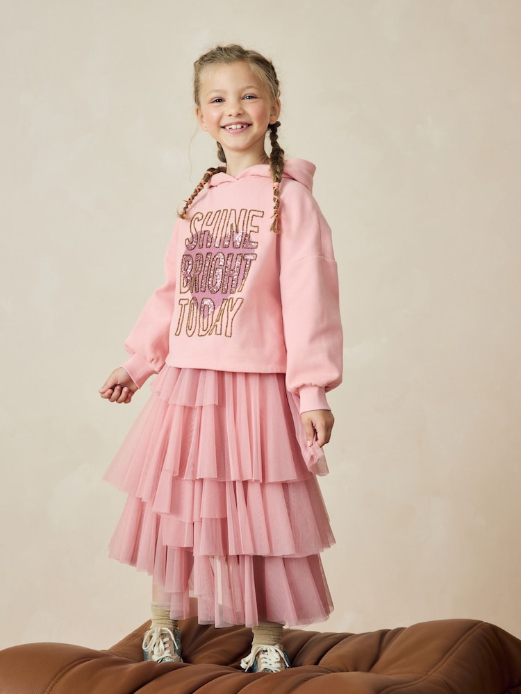 Pink Mesh Layered Skirt (3-16yrs) - Image 2 of 8