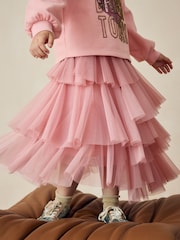 Pink Mesh Layered Skirt (3-16yrs) - Image 4 of 8