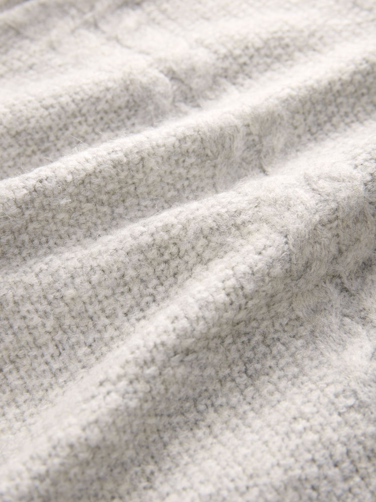 siva - Sparkle pentlja Button Cable Knitted pletena jopa - Slika 6 iz 6
